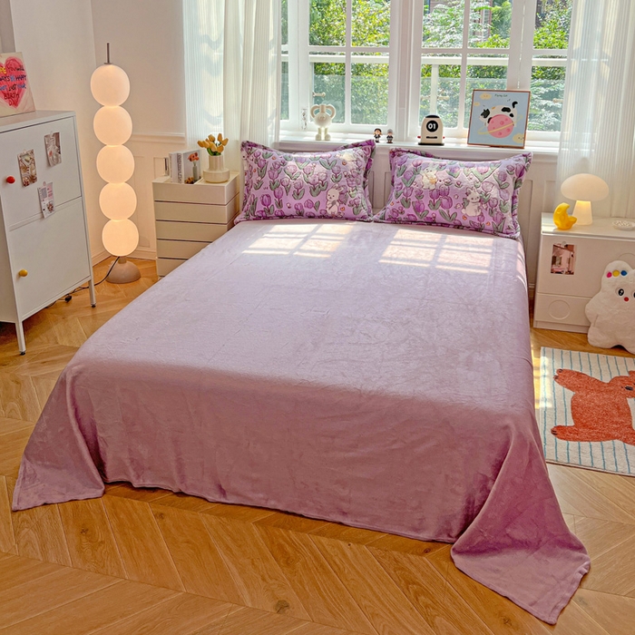 91家纺网 家纺一手货源 找家纺 韩巢家纺 2025新款高克重雪花绒牛奶绒四件套 丛林