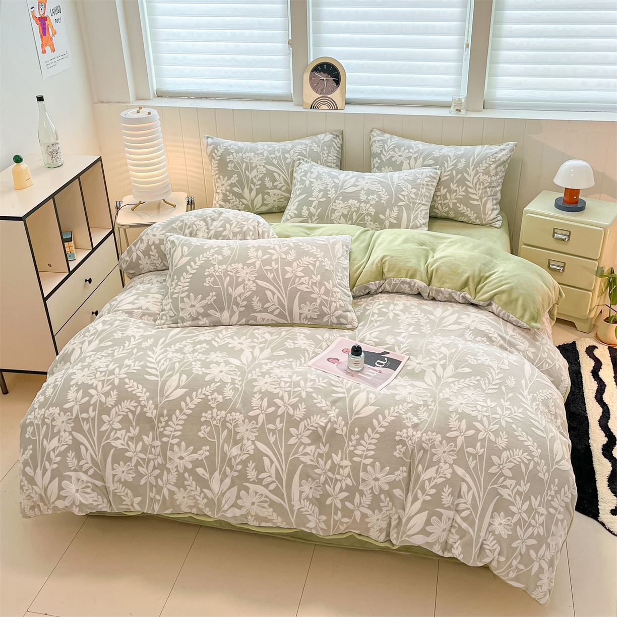 91家纺网 家纺一手货源 找家纺 优迈 2025新款牛奶绒雕花四件套 青蔓花叙