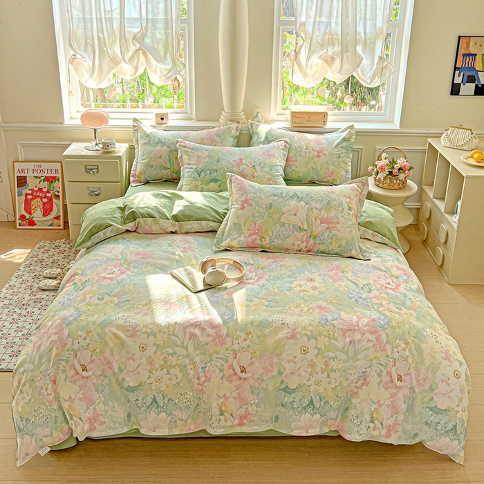 91家纺网 家纺一手货源 找家纺 鸿琪家纺 2025新款全棉12868四件套多规格纯棉四件套