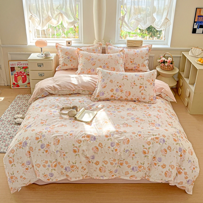 91家纺网 家纺一手货源 找家纺 鸿琪家纺 2025新款全棉12868四件套多规格纯棉四件套