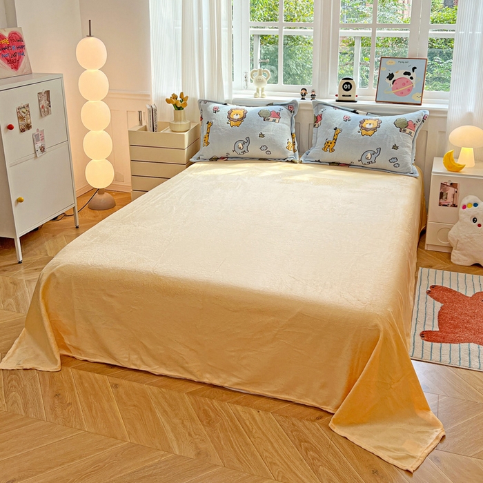 91家纺网 家纺一手货源 找家纺 韩巢家纺 2025新款高克重雪花绒牛奶绒四件套 动物世界