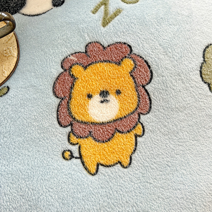 91家纺网 家纺一手货源 找家纺 韩巢家纺 2025新款高克重雪花绒牛奶绒四件套 动物世界