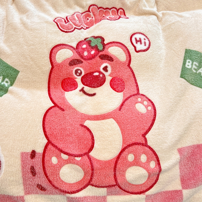 91家纺网 家纺一手货源 找家纺 韩巢家纺 2025新款高克重雪花绒牛奶绒四件套 欢乐小熊