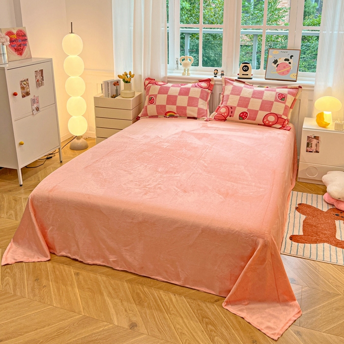 91家纺网 家纺一手货源 找家纺 韩巢家纺 2025新款高克重雪花绒牛奶绒四件套 欢乐小熊