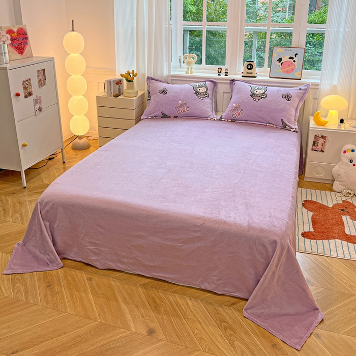 91家纺网 家纺一手货源 找家纺 韩巢家纺 2025新款高克重雪花绒牛奶绒四件套 库骆米