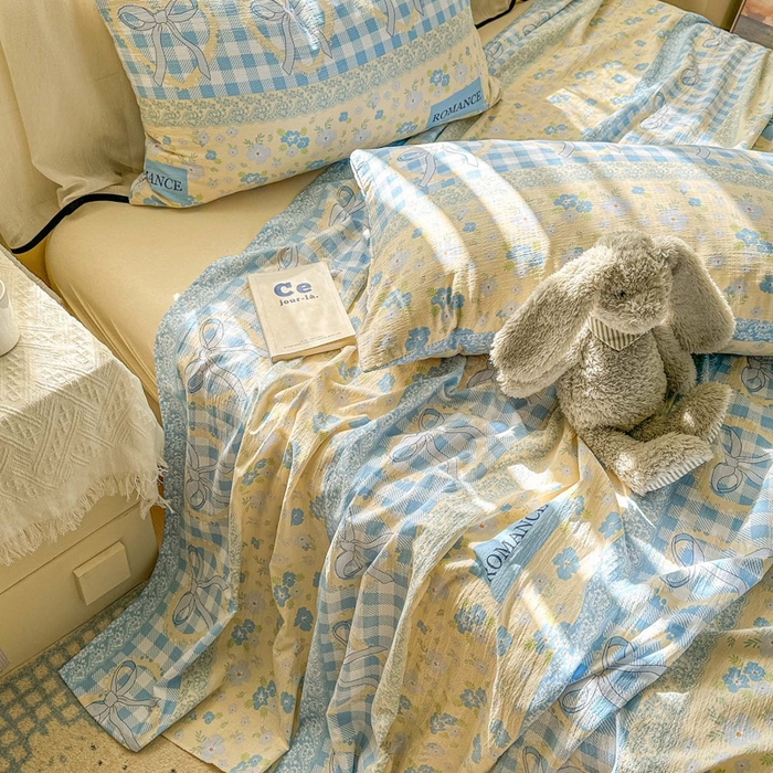 91家纺网 家纺一手货源 找家纺 （总）花伞家居 2025新款印花双层纱单床单床笠（提供买家秀）