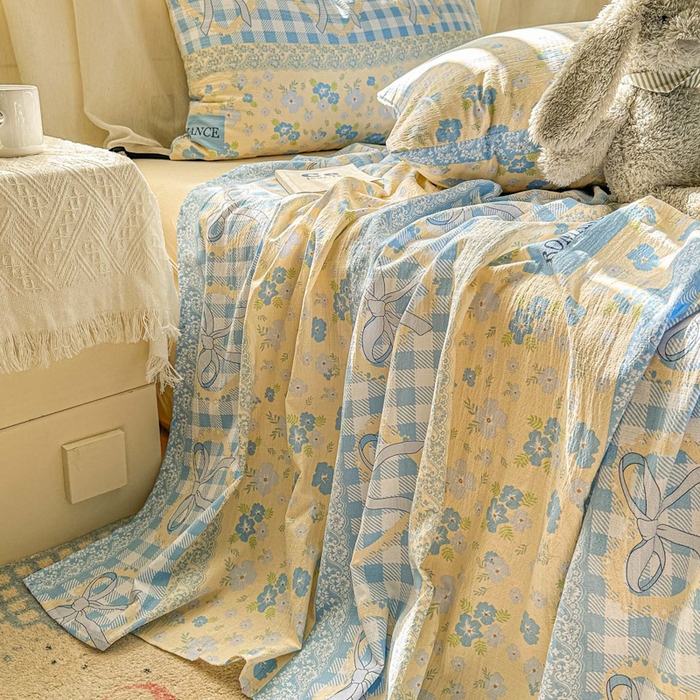 91家纺网 家纺一手货源 找家纺 （总）花伞家居 2025新款印花双层纱单床单床笠（提供买家秀）