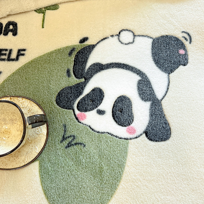 91家纺网 家纺一手货源 找家纺 韩巢家纺 2025新款高克重雪花绒牛奶绒四件套 快乐熊猫