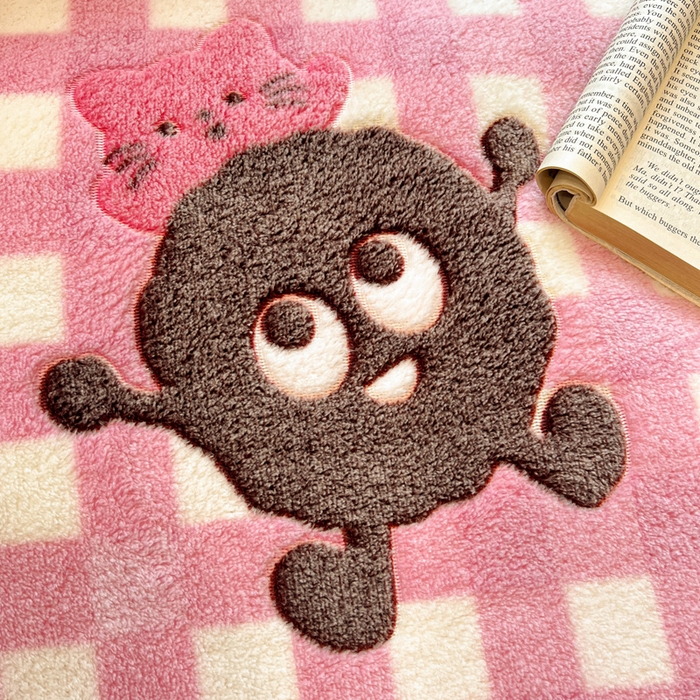 91家纺网 家纺一手货源 找家纺 韩巢家纺 2025新款高克重雪花绒牛奶绒四件套 煤小球（粉）