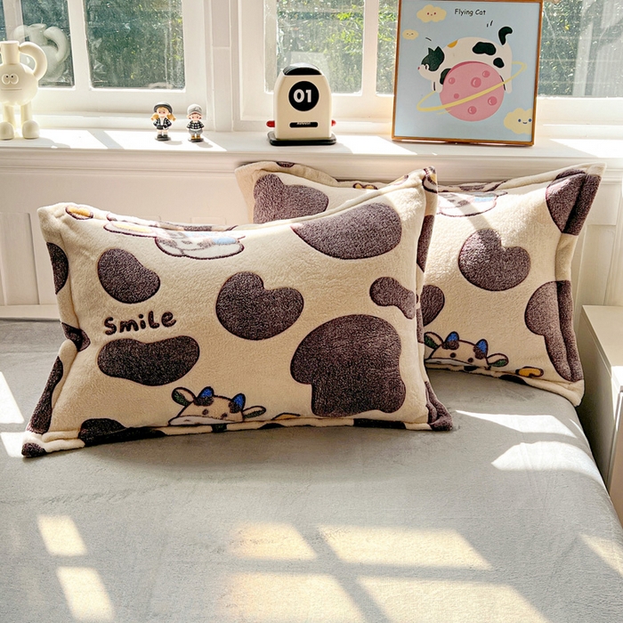 91家纺网 家纺一手货源 找家纺 韩巢家纺 2025新款高克重雪花绒牛奶绒四件套 奶油小猫