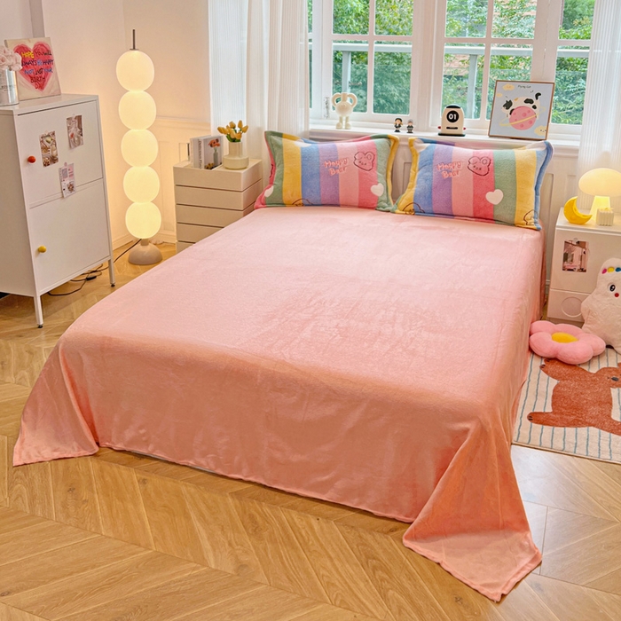 91家纺网 家纺一手货源 找家纺 韩巢家纺 2025新款高克重雪花绒牛奶绒四件套 七彩