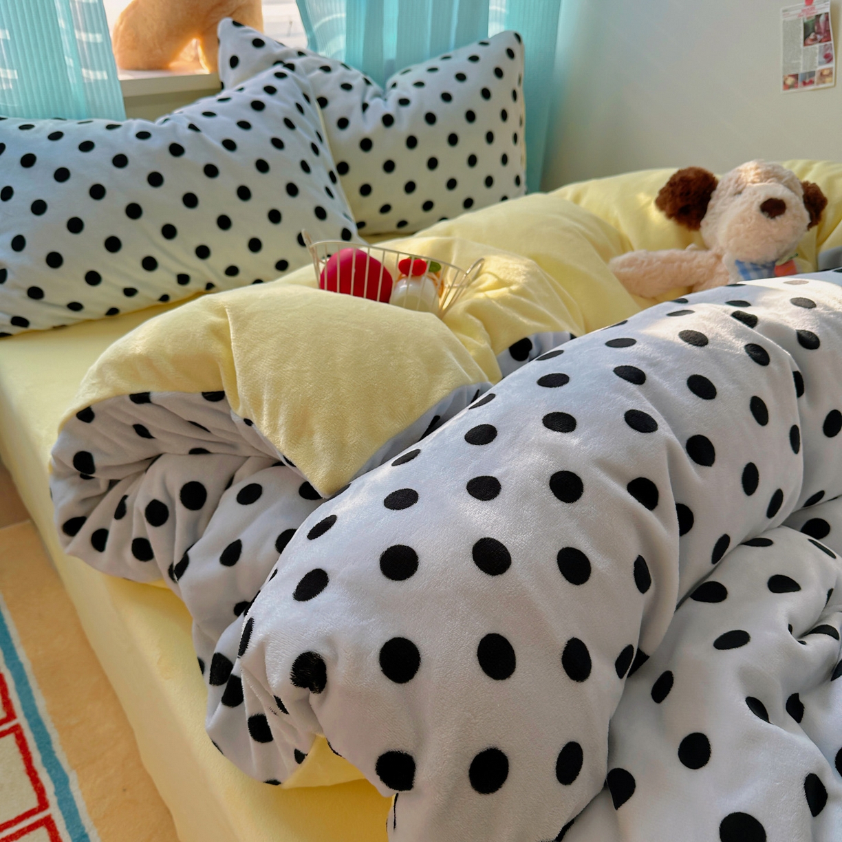 繁花家居 2025新款小清新180克跑量款牛奶绒三件套四件套 奶茶珍珠蓝