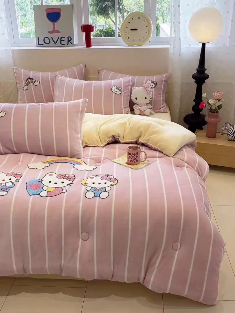 91家纺网 家纺一手货源 找家纺 （总）优迈 2025新品牛奶绒毛巾绣冬被 被子被芯