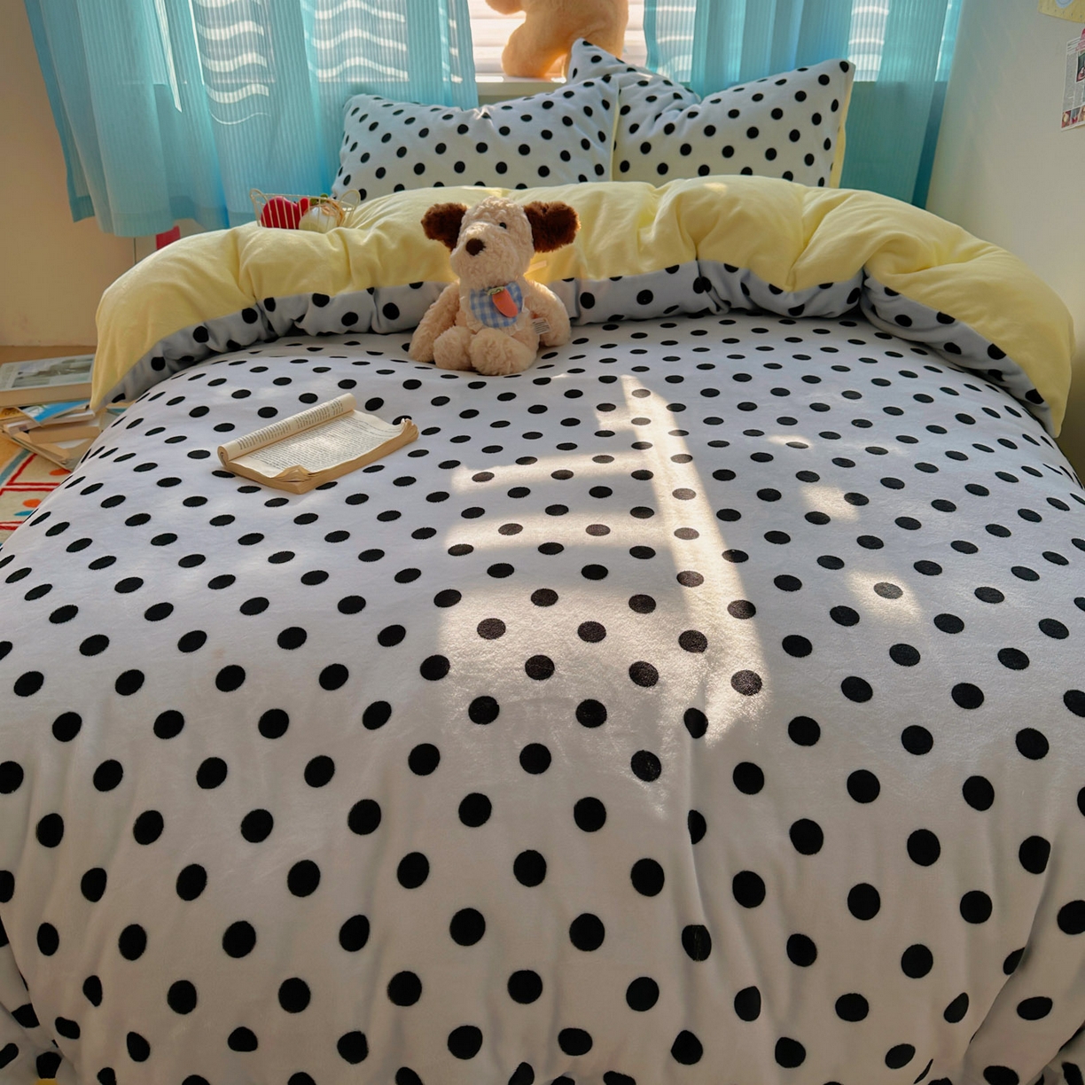 91家纺网 家纺一手货源 找家纺 繁花家居 2025新款小清新180克跑量款牛奶绒三件套四件套 奶茶珍珠蓝