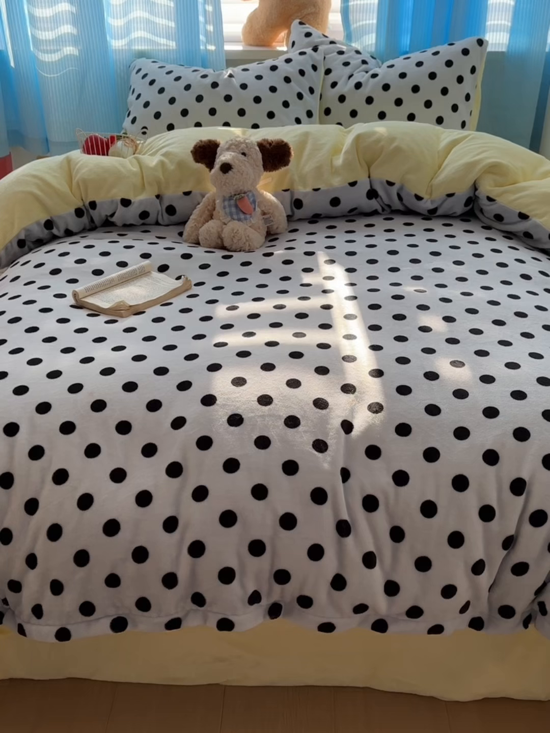 91家纺网 家纺一手货源 找家纺 繁花家居 2025新款小清新180克跑量款牛奶绒三件套四件套 奶茶珍珠蓝