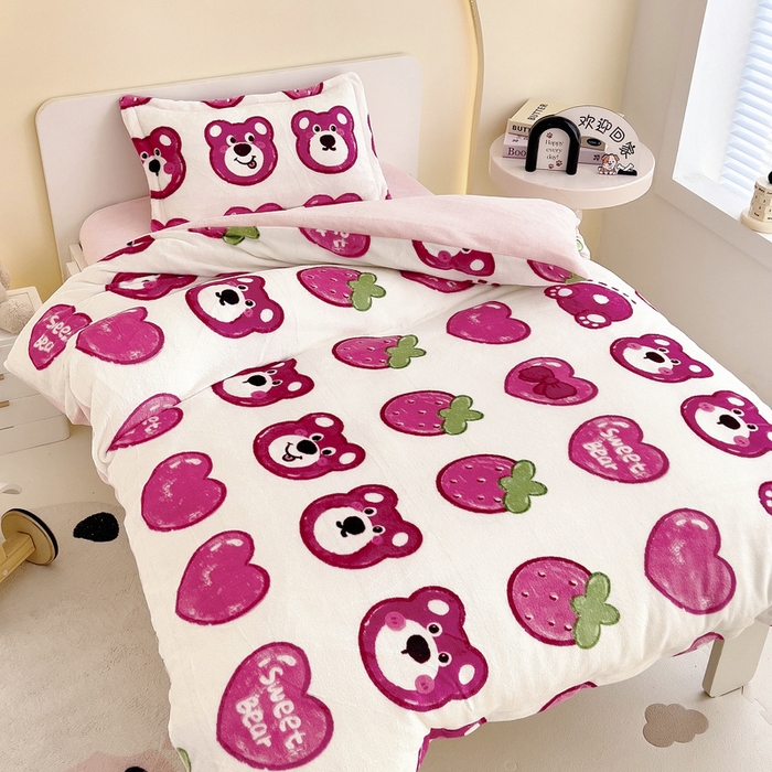 91家纺网 家纺一手货源 找家纺 （总）梵赫 2025新款加厚牛奶绒被套被芯幼儿园被子系列