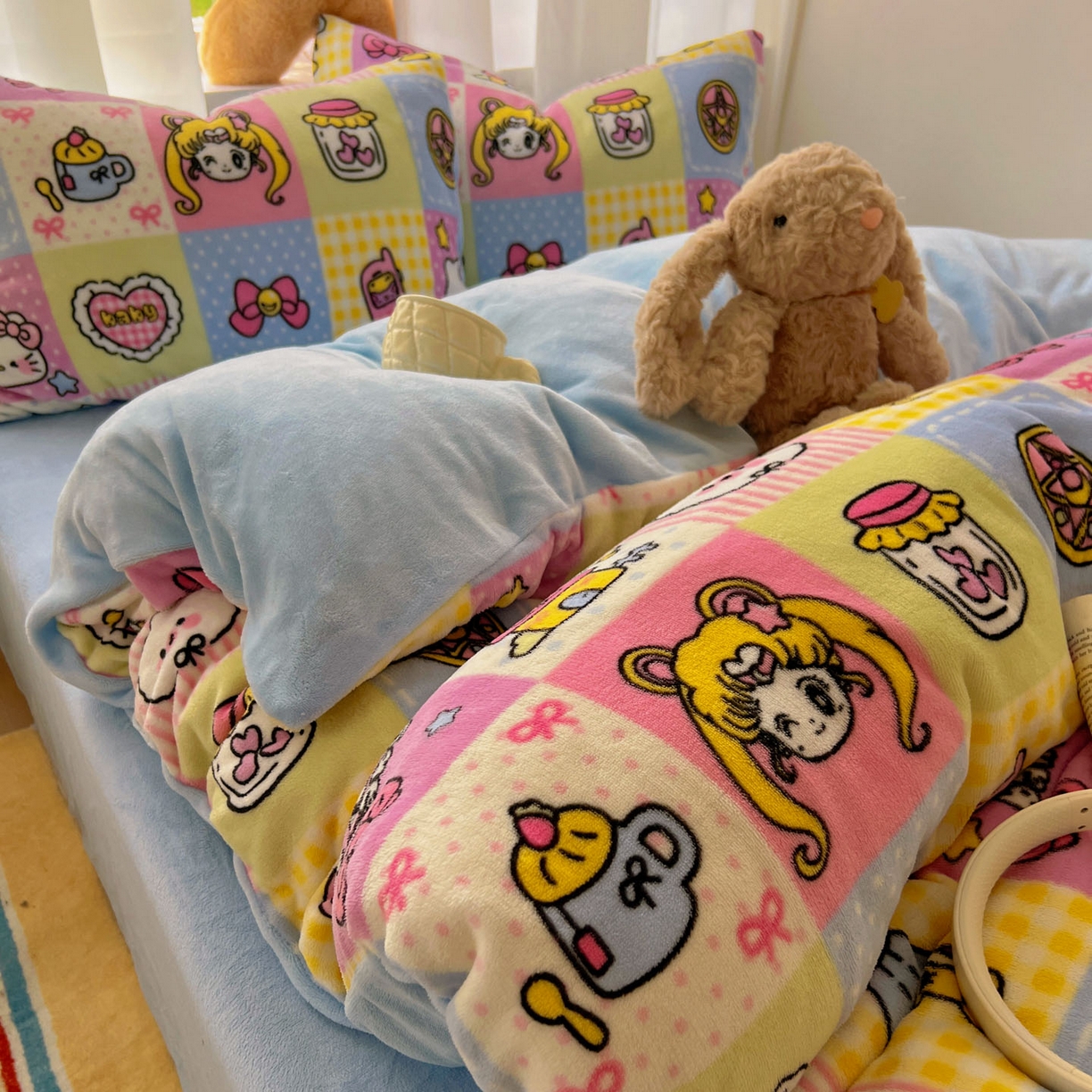 繁花家居 2025新款小清新180克跑量款牛奶绒三件套四件套 小女孩