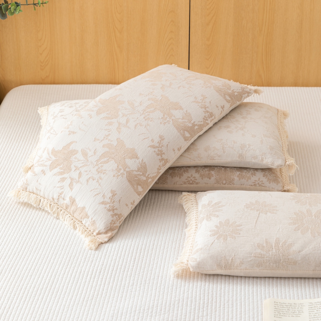 91家纺网 家纺一手货源 找家纺 （总）仁宇枕业 2025新款新品 棉麻流苏边全荞麦枕头枕芯