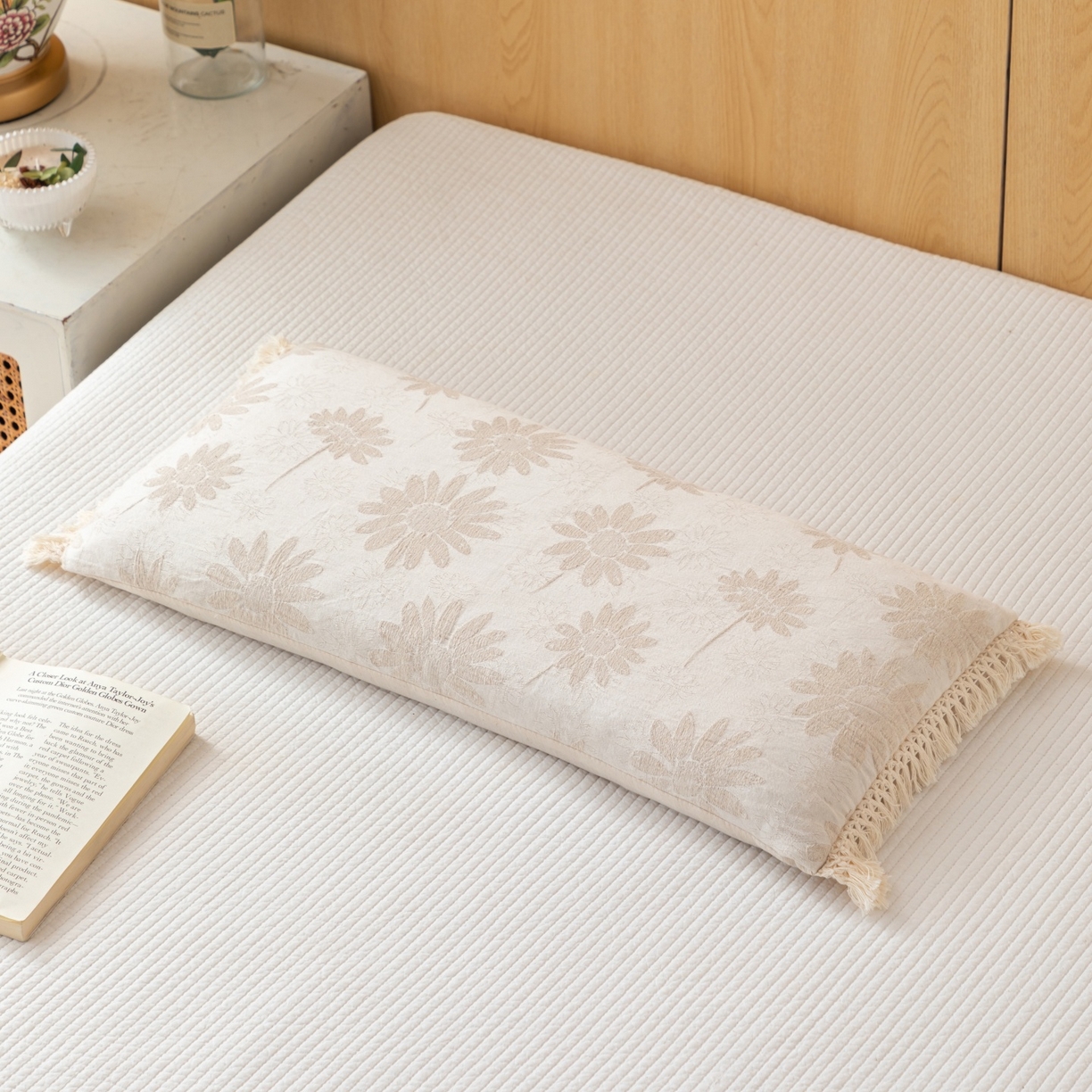 91家纺网 家纺一手货源 找家纺 （总）仁宇枕业 2025新款新品 棉麻流苏边全荞麦枕头枕芯