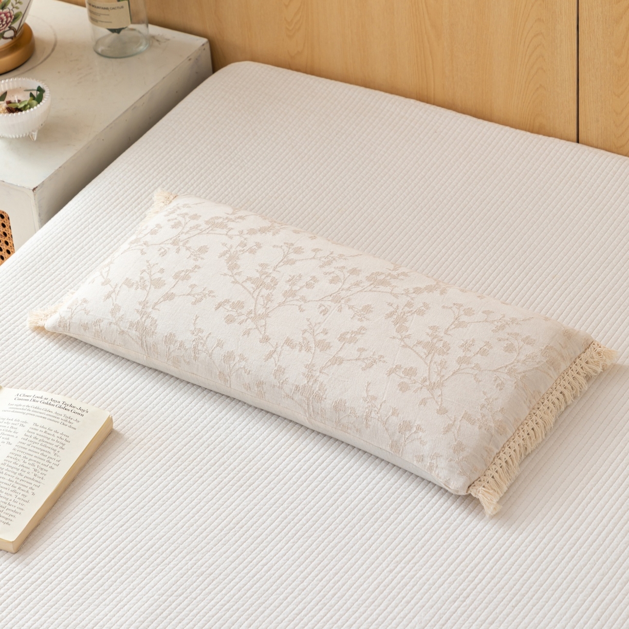 91家纺网 家纺一手货源 找家纺 （总）仁宇枕业 2025新款新品 棉麻流苏边全荞麦枕头枕芯