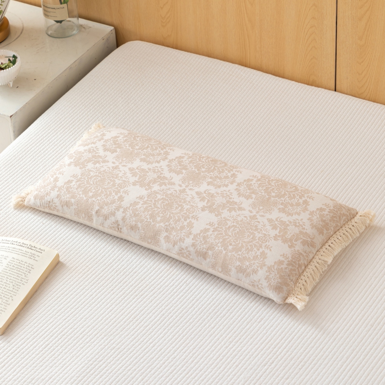 91家纺网 家纺一手货源 找家纺 （总）仁宇枕业 2025新款新品 棉麻流苏边全荞麦枕头枕芯