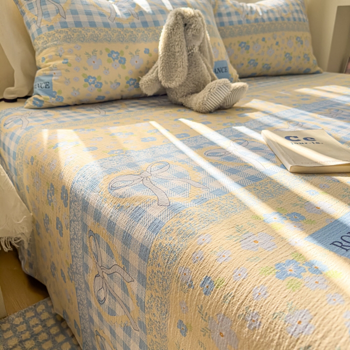 91家纺网 家纺一手货源 找家纺 花伞家居 2025新款印花双层纱单床单床笠（提供买家秀） 爱洛