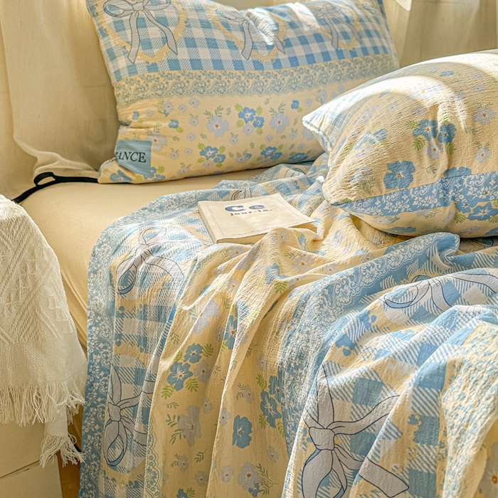 91家纺网 家纺一手货源 找家纺 花伞家居 2025新款印花双层纱单床单床笠（提供买家秀） 爱洛