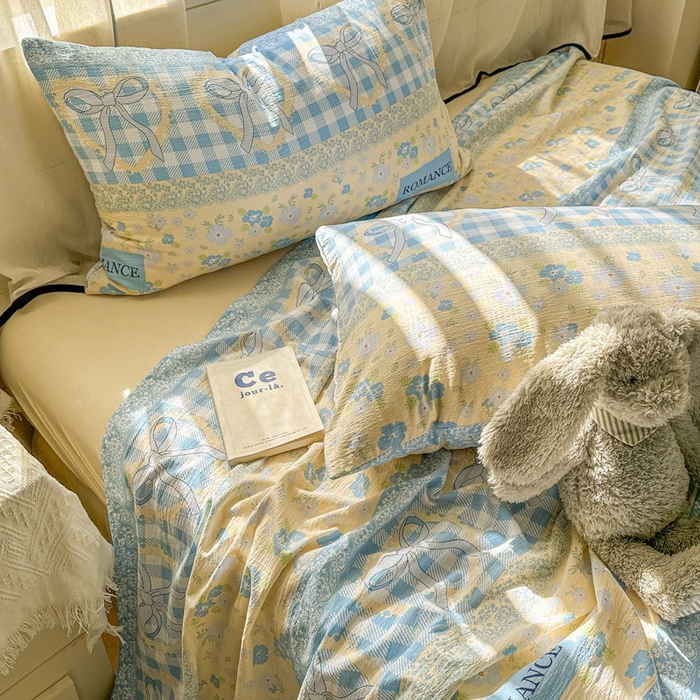 91家纺网 家纺一手货源 找家纺 花伞家居 2025新款印花双层纱单床单床笠（提供买家秀） 爱洛