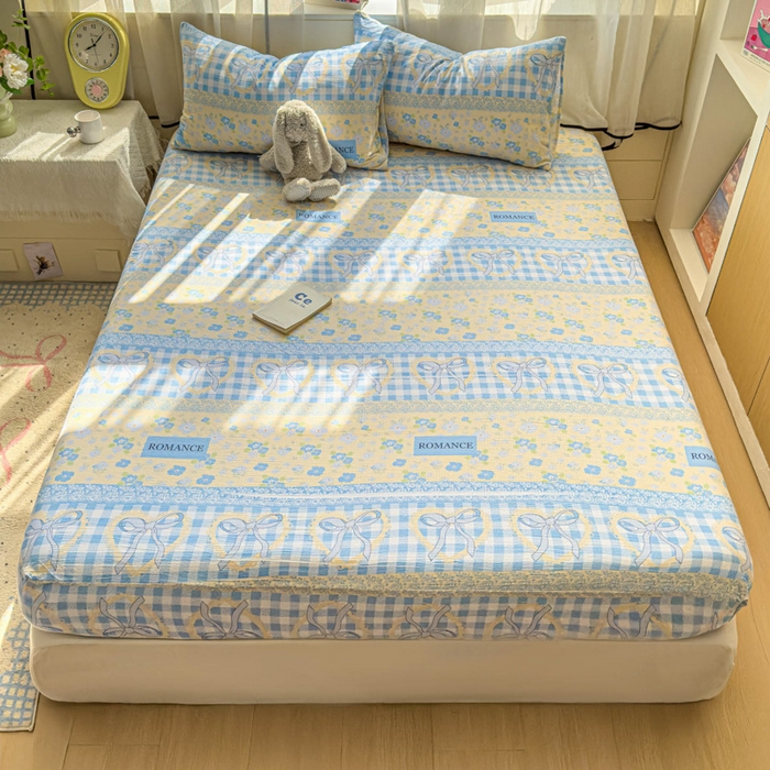 91家纺网 家纺一手货源 找家纺 花伞家居 2025新款印花双层纱单床单床笠（提供买家秀） 爱洛