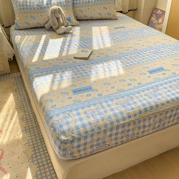 91家纺网 家纺一手货源 找家纺 花伞家居 2025新款印花双层纱单床单床笠（提供买家秀） 爱洛