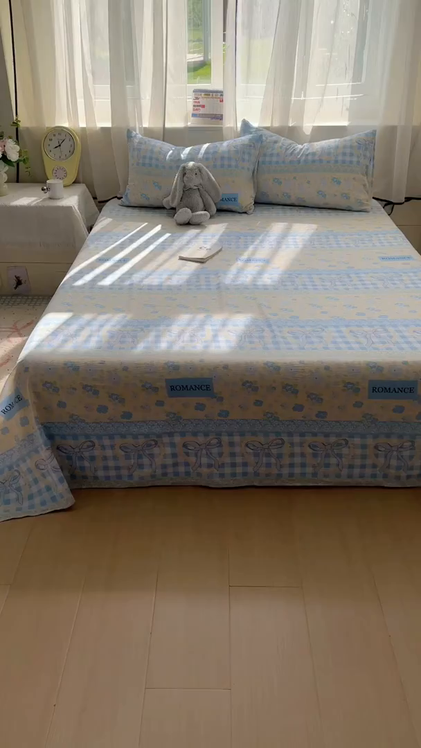 91家纺网 家纺一手货源 找家纺 花伞家居 2025新款印花双层纱单床单床笠（提供买家秀） 爱洛