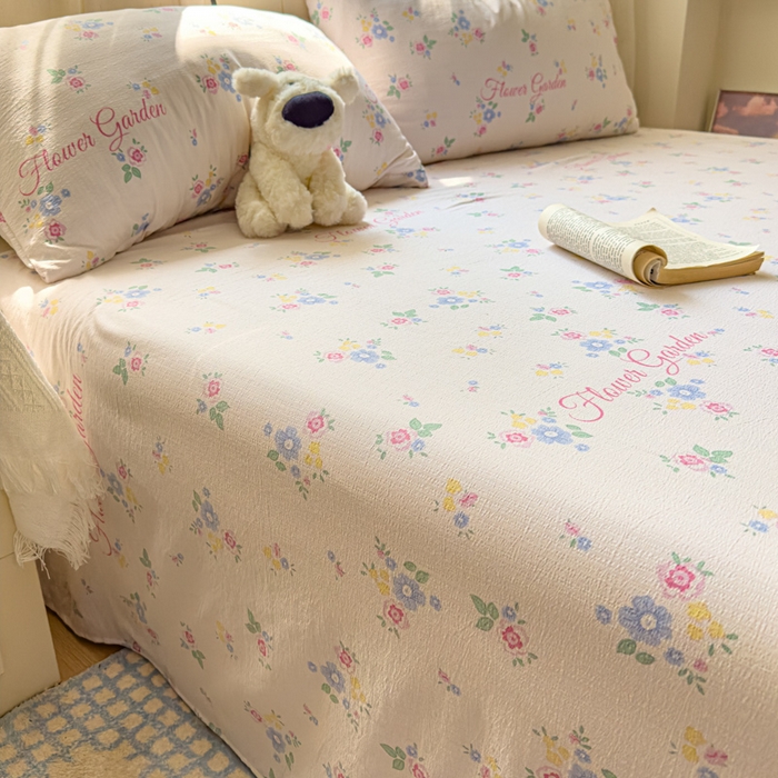 91家纺网 家纺一手货源 找家纺 花伞家居 2025新款印花双层纱单床单床笠（提供买家秀） 锦朵