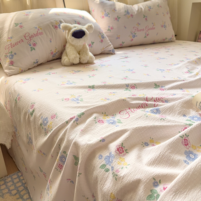 91家纺网 家纺一手货源 找家纺 花伞家居 2025新款印花双层纱单床单床笠（提供买家秀） 锦朵