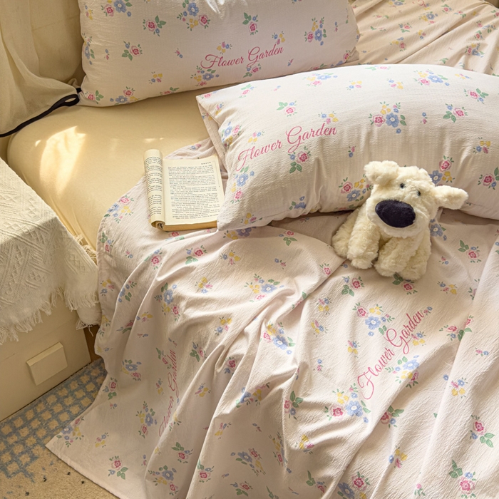 91家纺网 家纺一手货源 找家纺 花伞家居 2025新款印花双层纱单床单床笠（提供买家秀） 锦朵