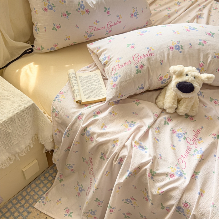 91家纺网 家纺一手货源 找家纺 花伞家居 2025新款印花双层纱单床单床笠（提供买家秀） 锦朵