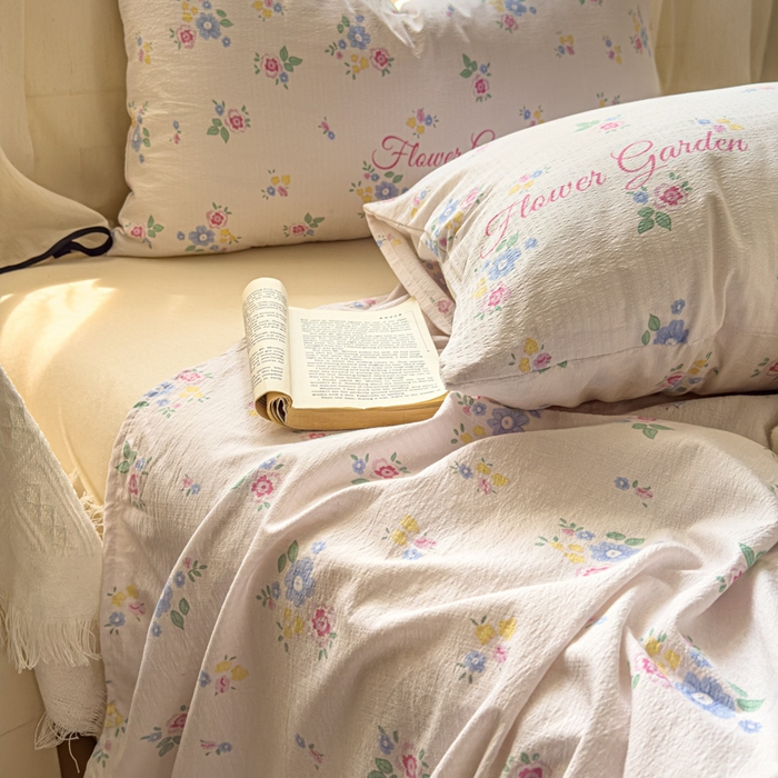 91家纺网 家纺一手货源 找家纺 花伞家居 2025新款印花双层纱单床单床笠（提供买家秀） 锦朵