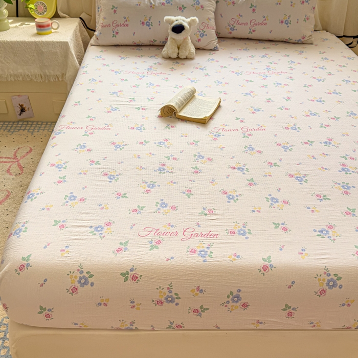 91家纺网 家纺一手货源 找家纺 花伞家居 2025新款印花双层纱单床单床笠（提供买家秀） 锦朵