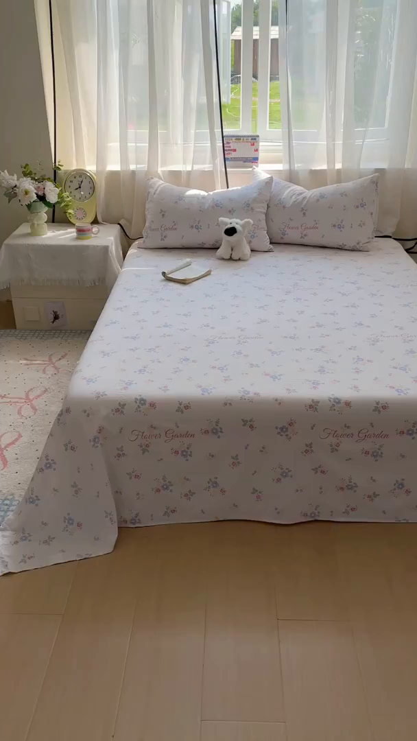 91家纺网 家纺一手货源 找家纺 花伞家居 2025新款印花双层纱单床单床笠（提供买家秀） 锦朵