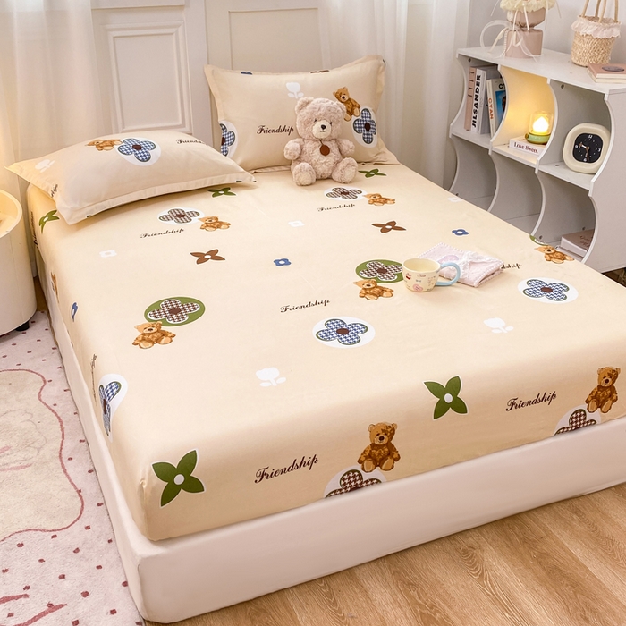 91家纺网 家纺一手货源 找家纺 （总）红日子 2025新款生态斜纹植物羊绒单床笠磨毛床笠三件套