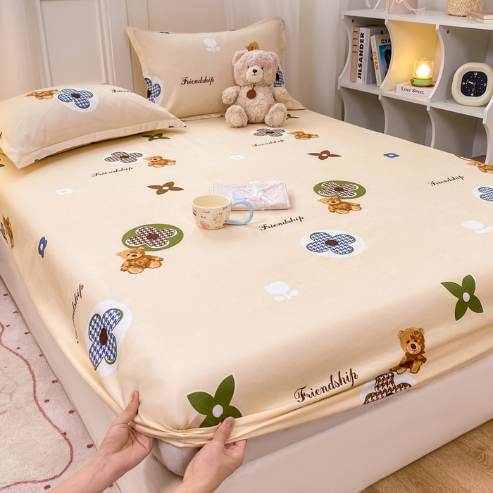 91家纺网 家纺一手货源 找家纺 （总）红日子 2025新款生态斜纹植物羊绒单床笠磨毛床笠三件套