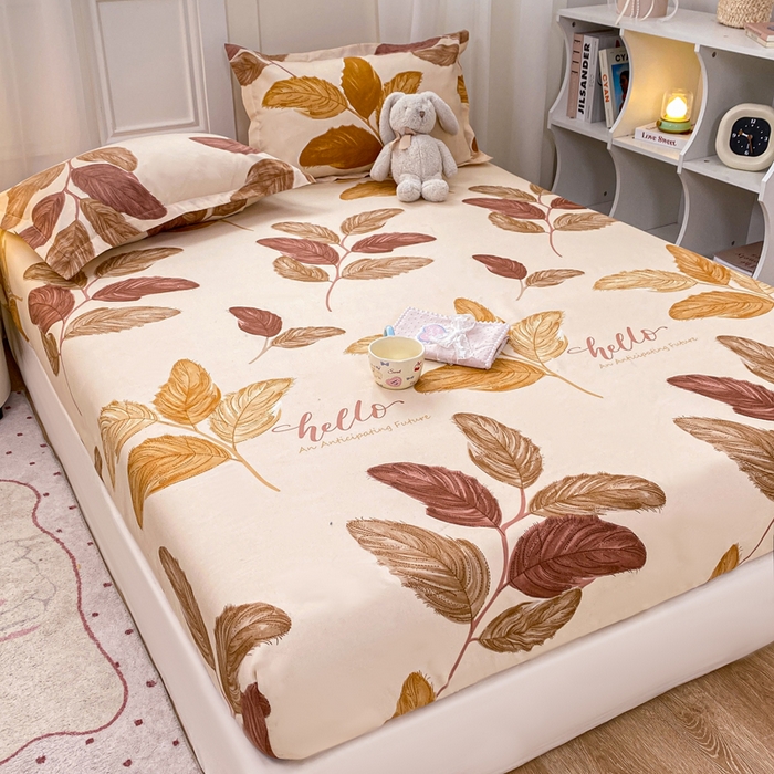 91家纺网 家纺一手货源 找家纺 红日子 2025新款生态斜纹植物羊绒单床笠磨毛床笠三件套 帝诺情怀