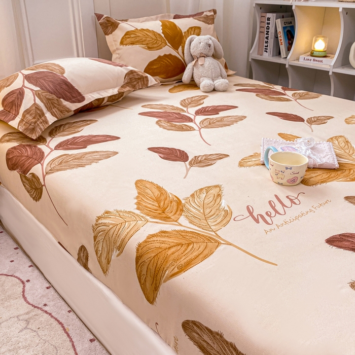 91家纺网 家纺一手货源 找家纺 红日子 2025新款生态斜纹植物羊绒单床笠磨毛床笠三件套 帝诺情怀