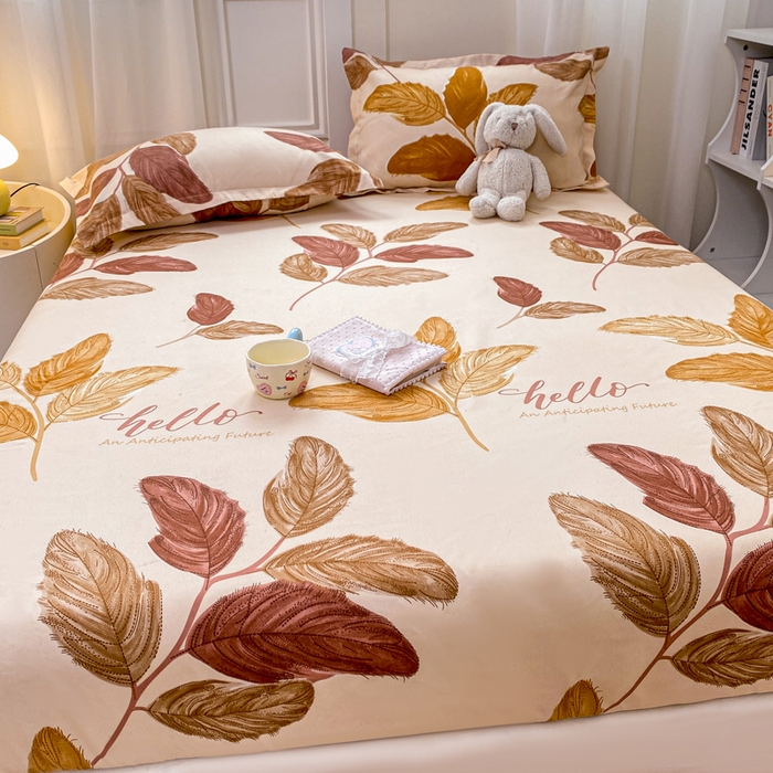 91家纺网 家纺一手货源 找家纺 红日子 2025新款生态斜纹植物羊绒单床笠磨毛床笠三件套 帝诺情怀