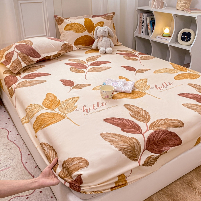 91家纺网 家纺一手货源 找家纺 红日子 2025新款生态斜纹植物羊绒单床笠磨毛床笠三件套 帝诺情怀