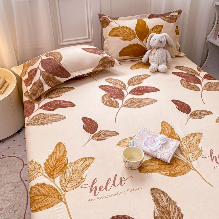 91家纺网 家纺一手货源 找家纺 红日子 2025新款生态斜纹植物羊绒单床笠磨毛床笠三件套 帝诺情怀