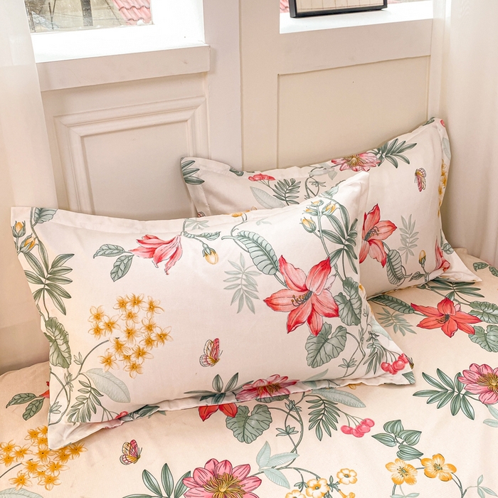 91家纺网 家纺一手货源 找家纺 红日子 2025新款生态斜纹植物羊绒单床笠磨毛床笠三件套 蝶羽纷飞