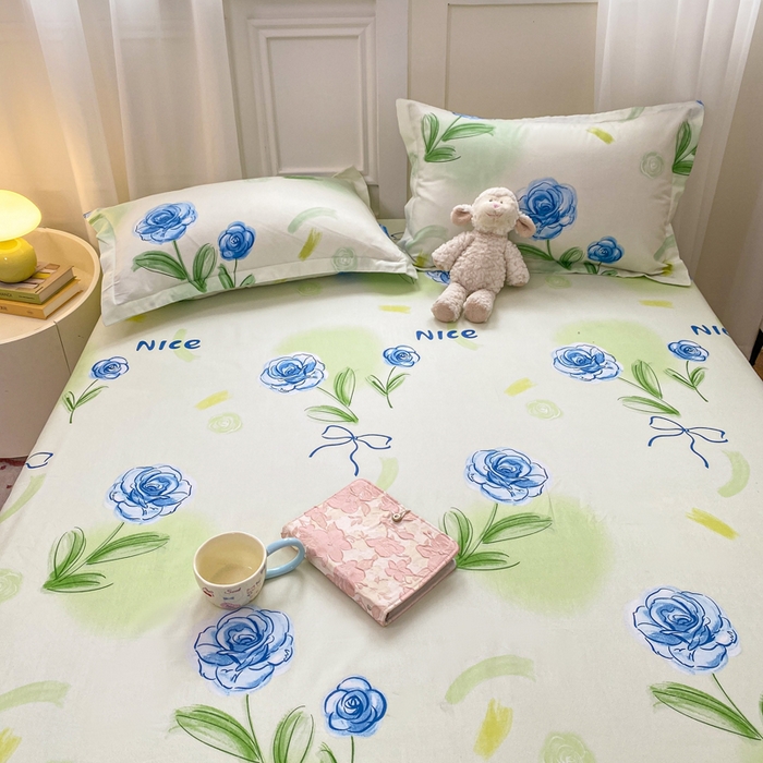 91家纺网 家纺一手货源 找家纺 红日子 2025新款生态斜纹植物羊绒单床笠磨毛床笠三件套 花町物语 +1