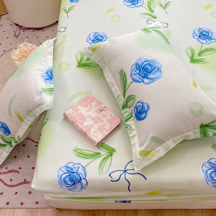 91家纺网 家纺一手货源 找家纺 红日子 2025新款生态斜纹植物羊绒单床笠磨毛床笠三件套 花町物语 +1