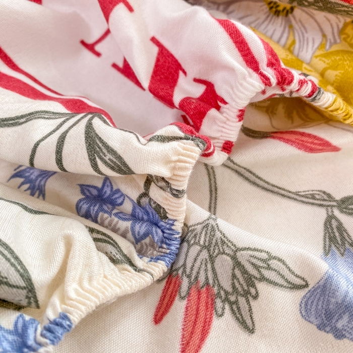 91家纺网 家纺一手货源 找家纺 红日子 2025新款生态斜纹植物羊绒单床笠磨毛床笠三件套 花意满园