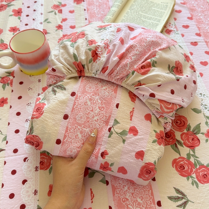 花伞家居 2025新款印花双层纱单床单床笠（提供买家秀） 热恋城堡